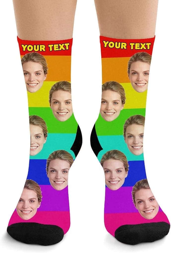 Custom Face Socks - Print Your Picture, Photo - Best Personalized Funny Crew Sock Gifts for Men Women