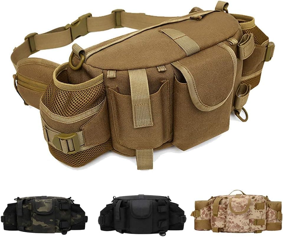 ANTARCTICA 1050D Military Tactical Waist Pack Bag Fanny Pack Sling Bag Range Bag EDC Camera Bag with Shoulder Strap for Outdoor,Sports,Jogging,Walking,Hiking,Cycling