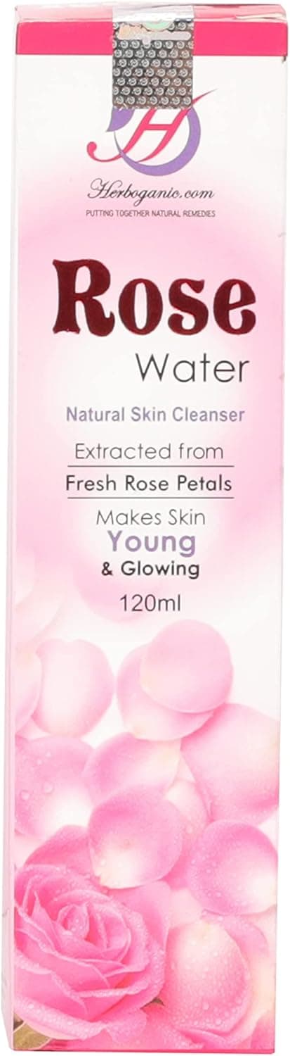 Herboganic Rose Water Facial Cleanser 100% Pure Rose Water for Skin and Hair| Face Toner for Women and Men