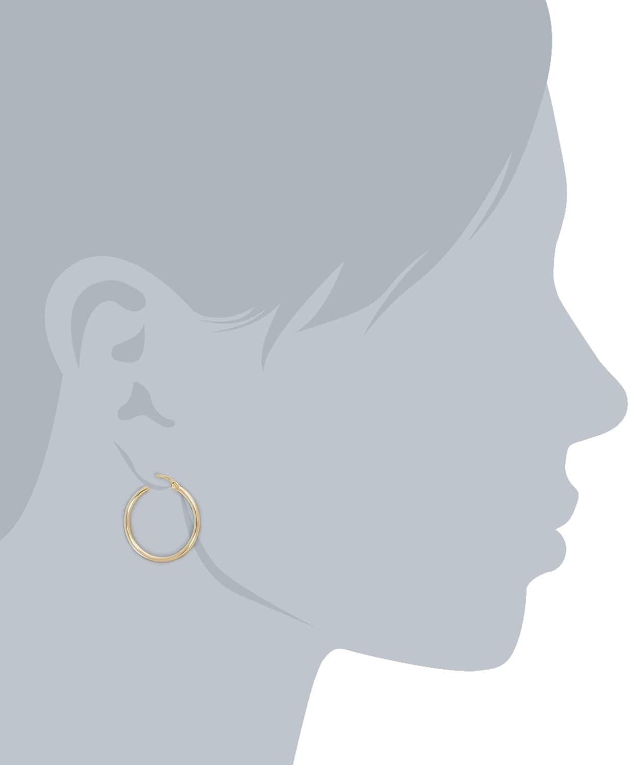 Amazon Collection Sterling Silver Round Hoop Earring Set Diamond Cut 14K Gold plated