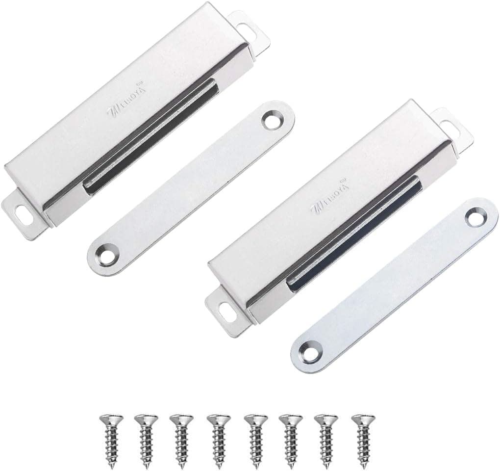 xhlife Door Catch Magnet Cabinet Magnets Cabinet Magnet Closet Catches Drawer Magnetic Latch Catches Closet Closer Stainless Steel Silver Hardware 2 Pack