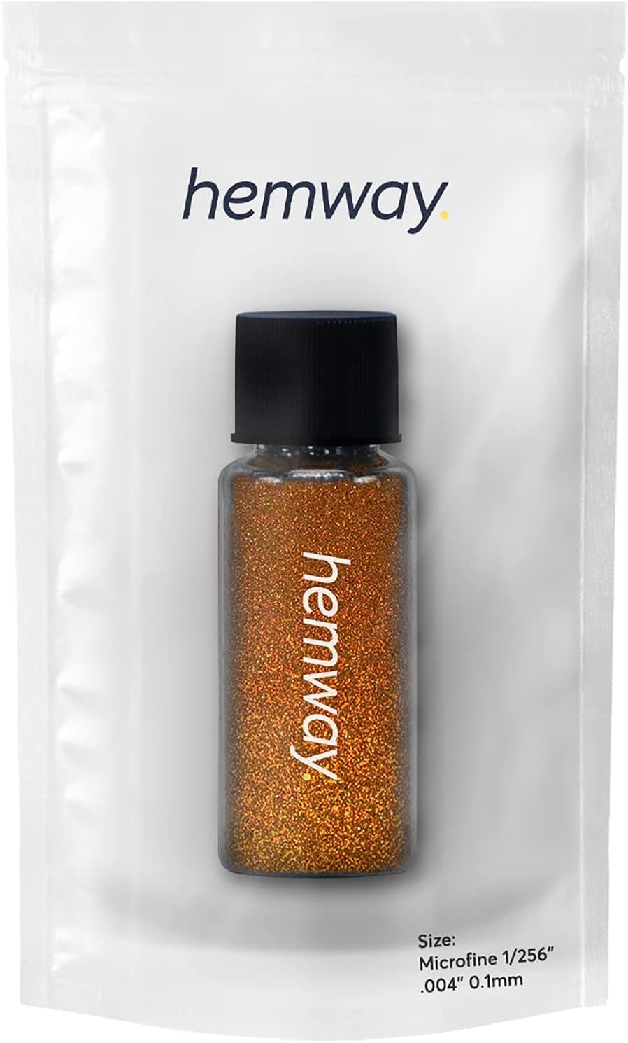 Hemway Glitter Tube 12.8g / 0.45oz Premium Glitter for Halloween Decorations Costumes Scary Makeup Face Body Eye Cosmetic Safe - Microfine (1/256" 0.004" 0.1mm) - Copper Holographic