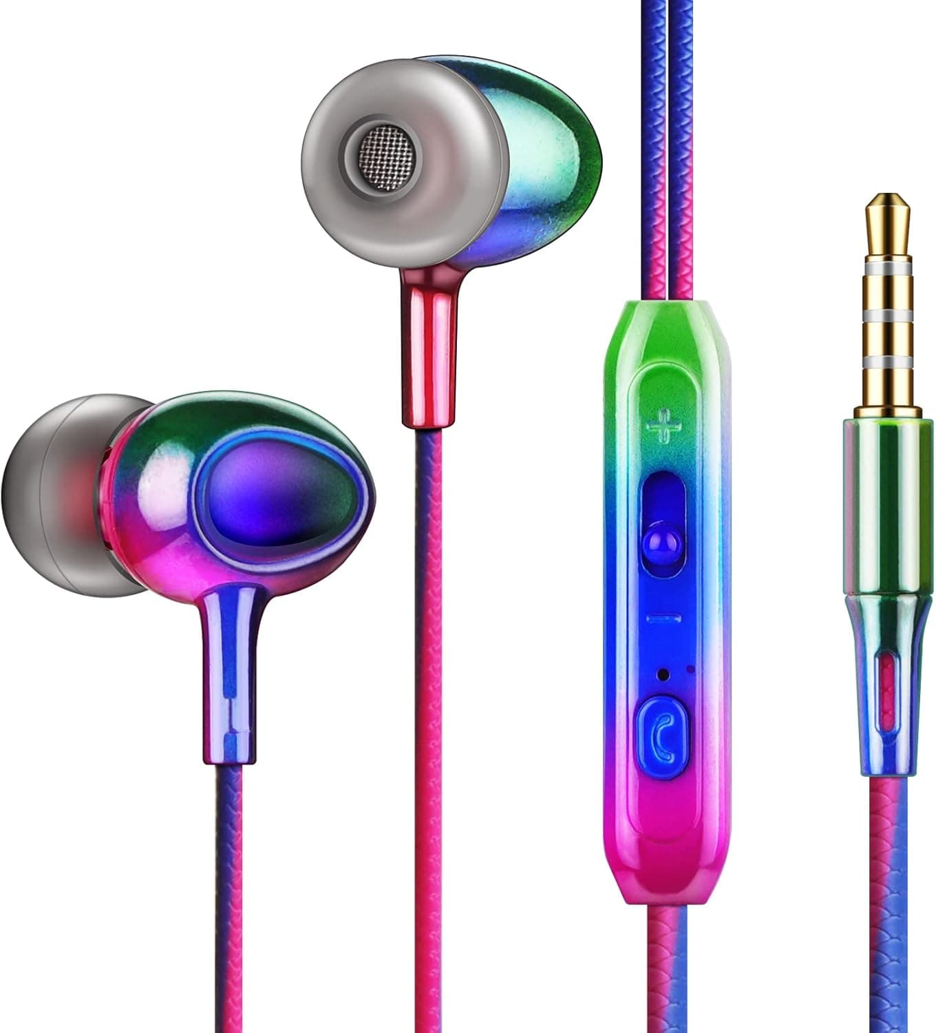 Vofolen Wired Headphones with Mic, Wired in Ear Ear Buds with 3.5mm Standard Headphone Jack, Plug in Earphones with Volume Control for School Kids, Earbuds Wired for Ipad Android Computer Laptop