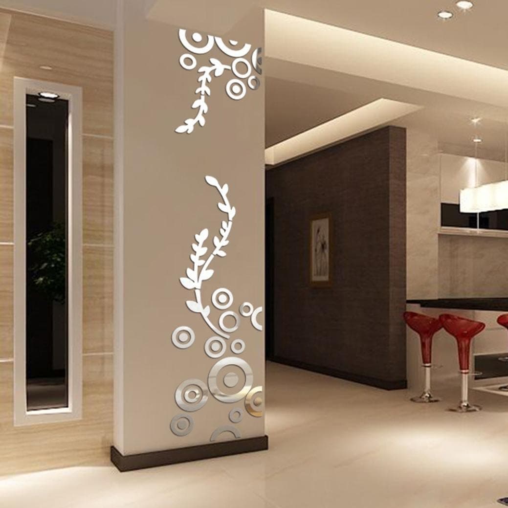 Neartime Creative Circle Ring Acrylic Mirror Wall Stickers 3D Home Room Decor Decals