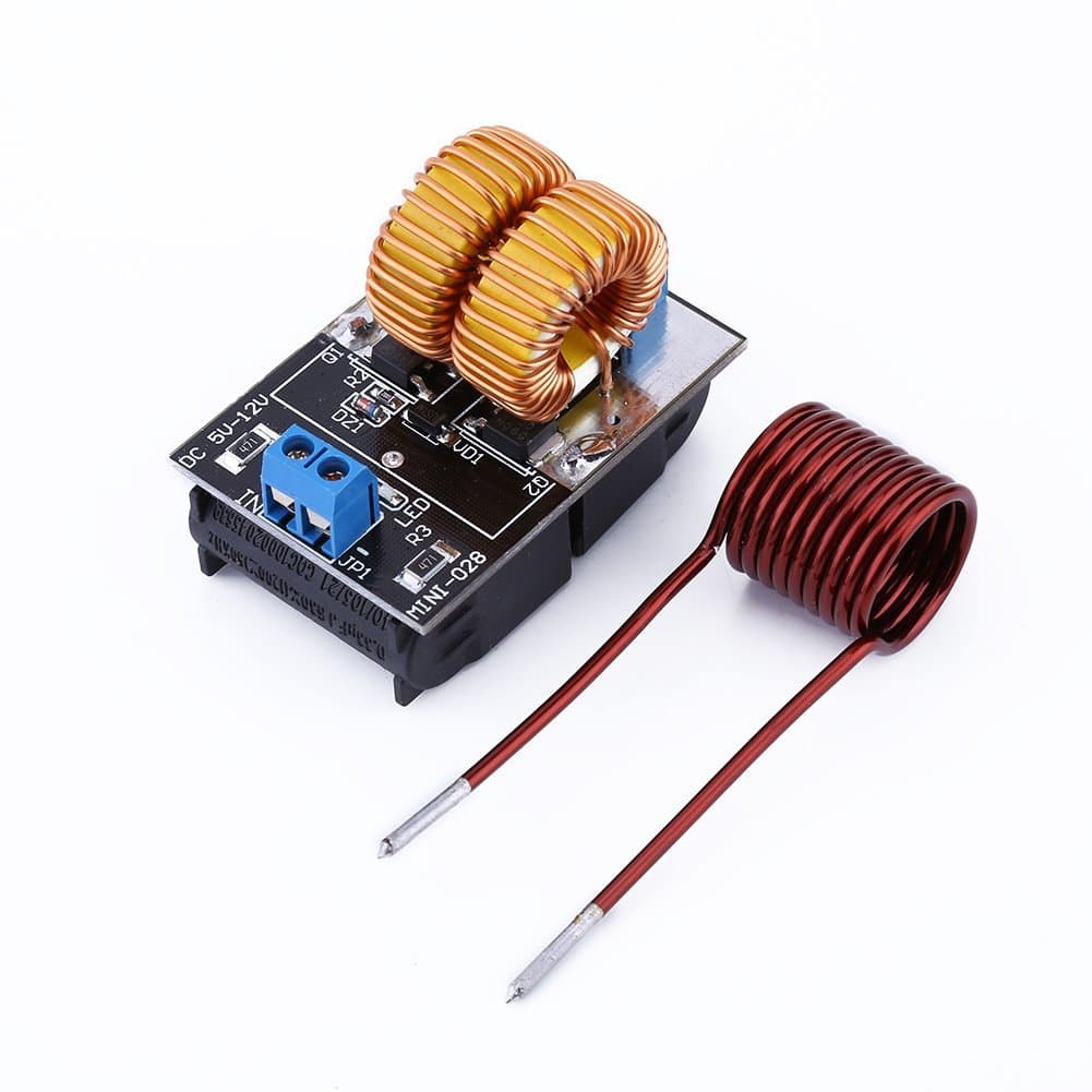 Omabeta 5V-12V ZVS Induction High Frequency Low Voltage Heating Power Supply Module Tesla Jacob's Ladder with Coil for Melting Gold Silver Copper Aluminum