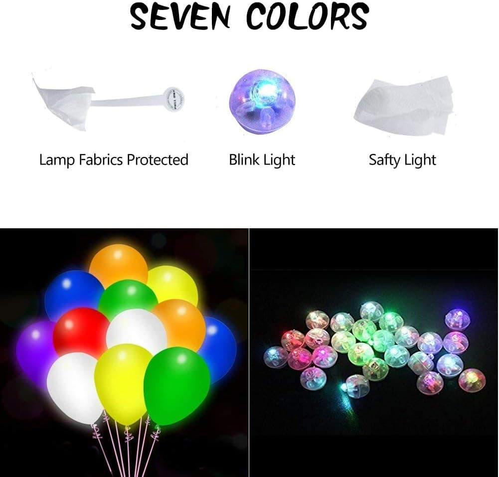 LOGUIDE LED Balloons,LED Light Up Balloons,Glow Balloons LED,Balloons with LED Lights Inside,Ideal for Parties,Birthdays & Wedding Decoration 30 Pack