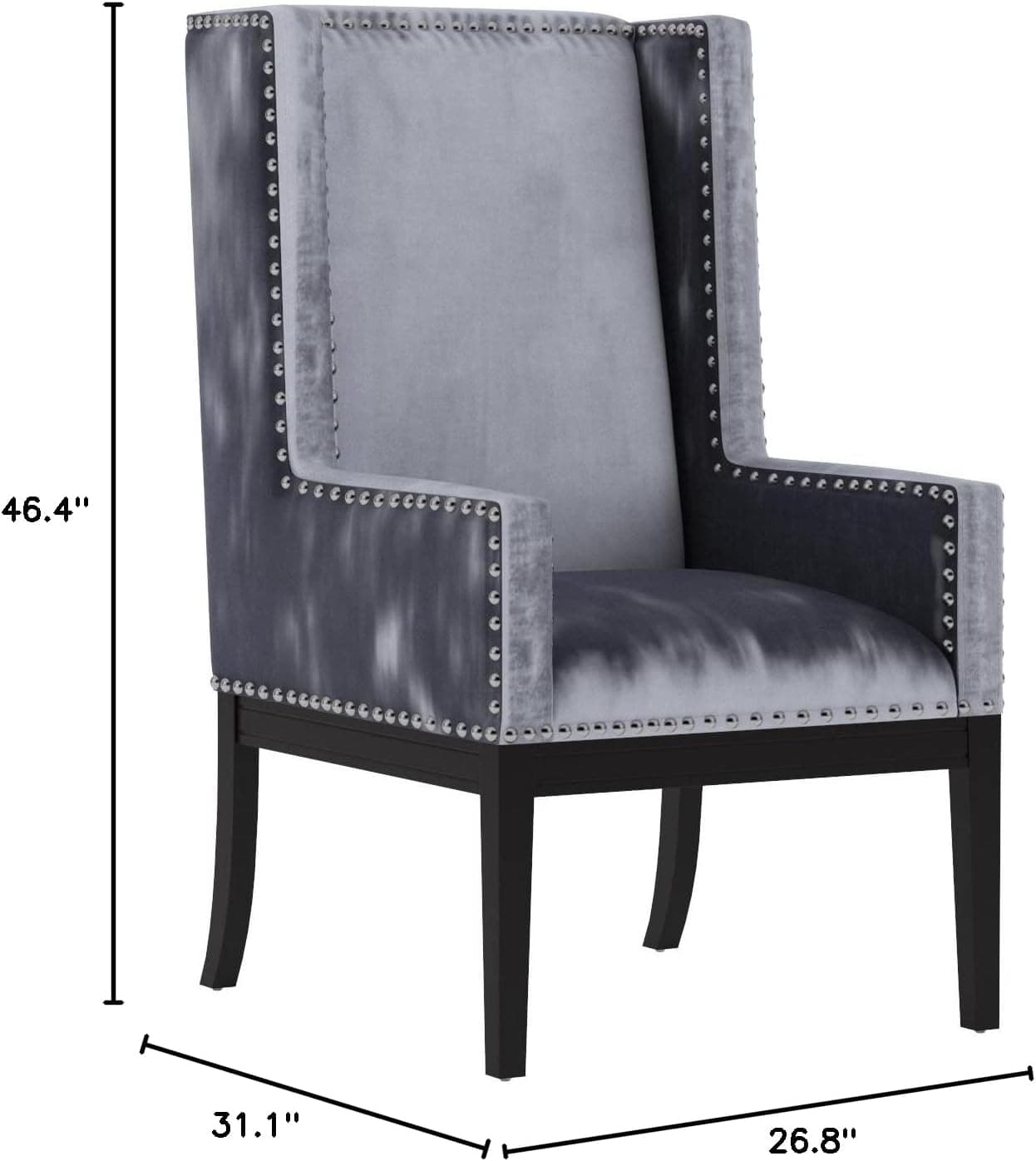 Tov Furniture Tribeca Velvet Chair, Grey