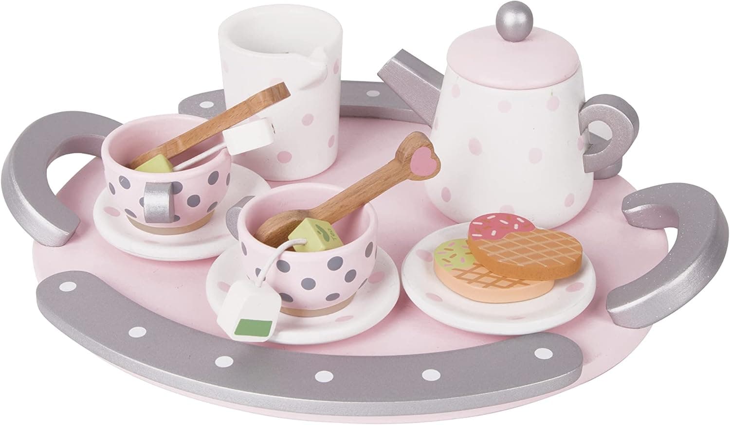 Classic World Wooden Afternoon Tea Set Toys,Pretend Play Learning Role Play for Toddlers Girls and Boys