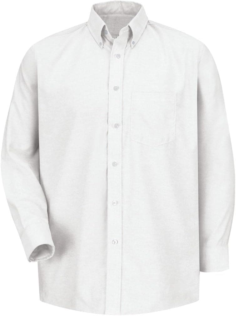 Mens White DRS Shirt 60/40 OXF L/Sl