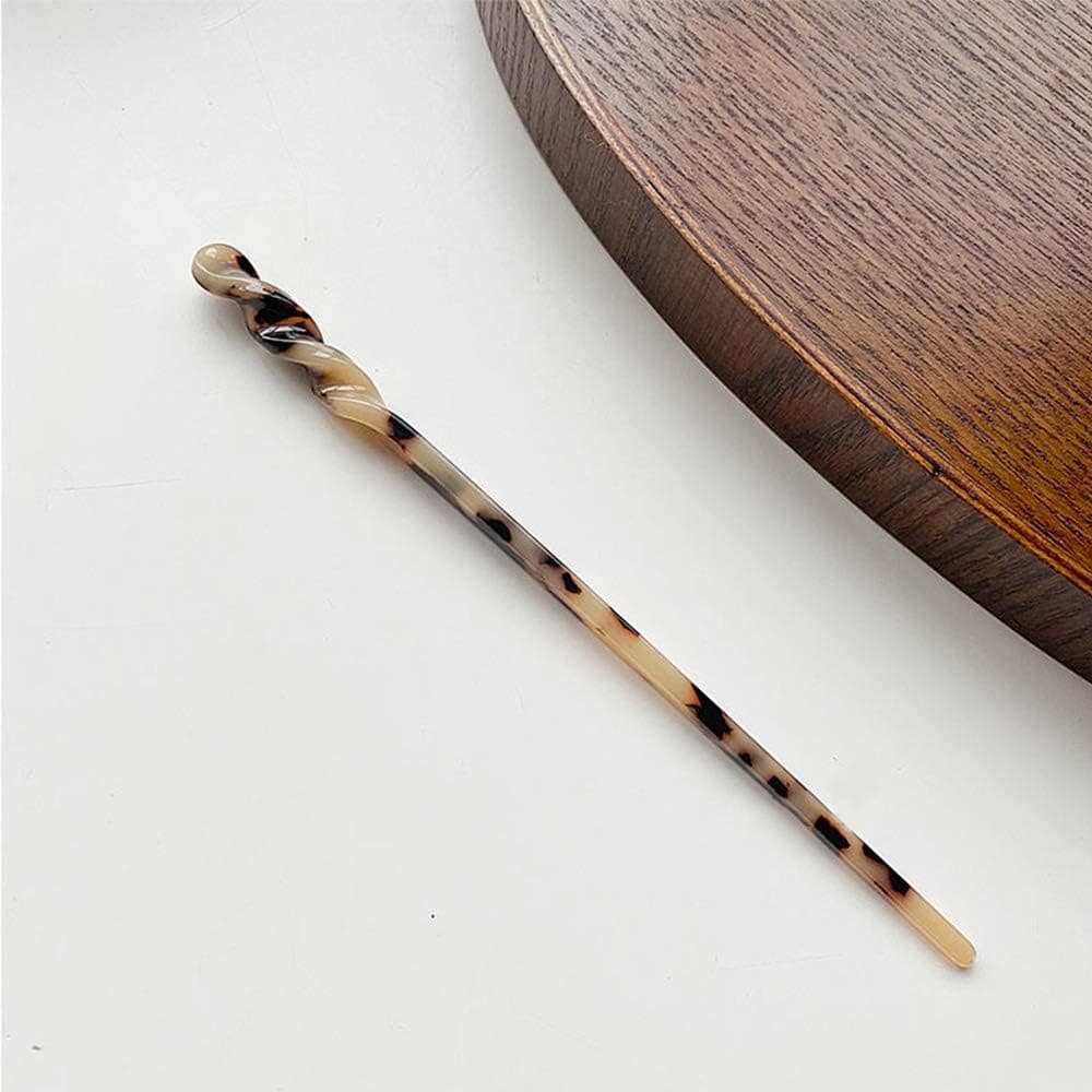 CHDHALTD Women Hair Styling Hair Vintage Hair Stick Leopard Print Hair Pins Chinese Retro Hairpins Disk Hair Sticks Hair Accessories(Light Coffee)