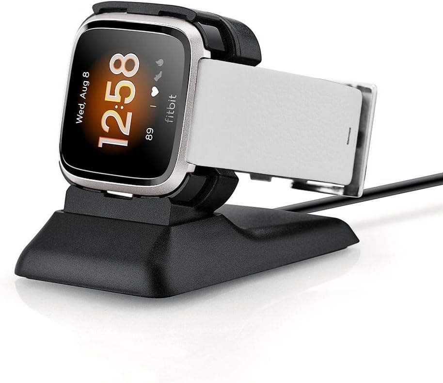 GOSETH Compatible Fitbit Versa Lite Edition Charger Stand, New Versa Replacement Charging Dock Station Cradle Holder Charger Cable for Fitbit Versa Lite Edition Smartwatch.