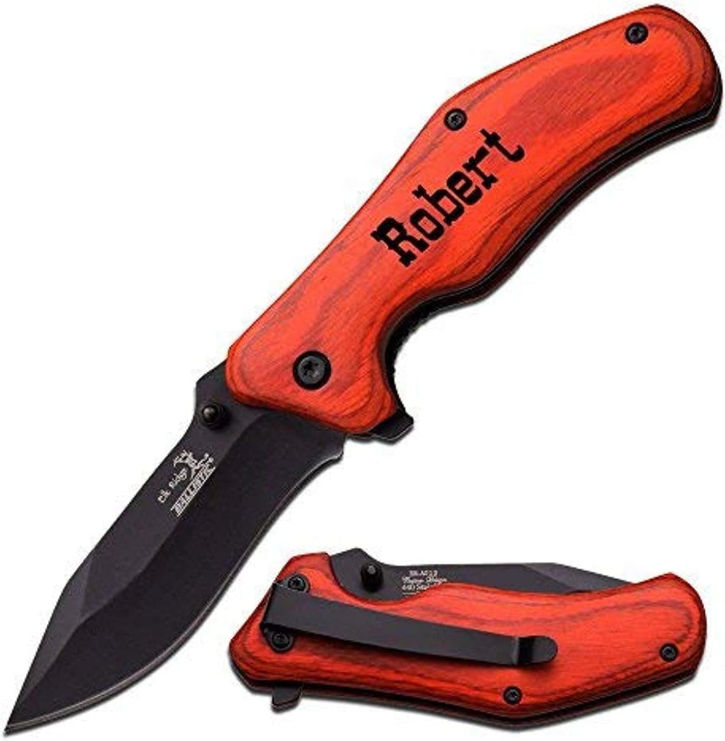 Re Personalized Free Engraving Quality Elk Ridge Knife with Wood Handle