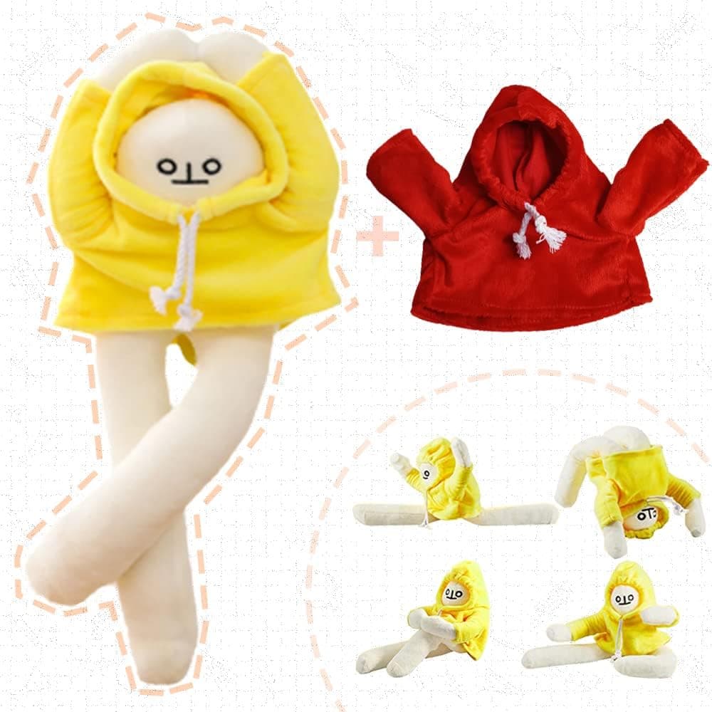 Plush Banana Man Doll, Weird Plush Banana Stuffed Animals Doll with Magnet, Creative Stuffed Toy Funny Changeable Plush Pillow Decompression Toy Gifts for Kids Christmas Birthday Party (16 inch)