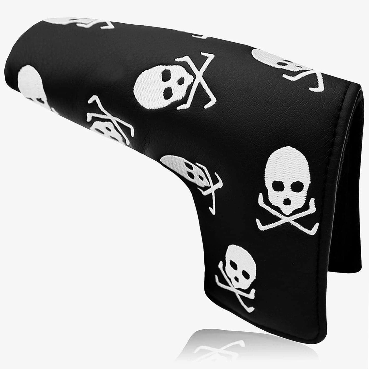 Golf Putter Head Covers Blade Club Headcover PU Leather Protector Cover Black White Fits All Putters for Men Women