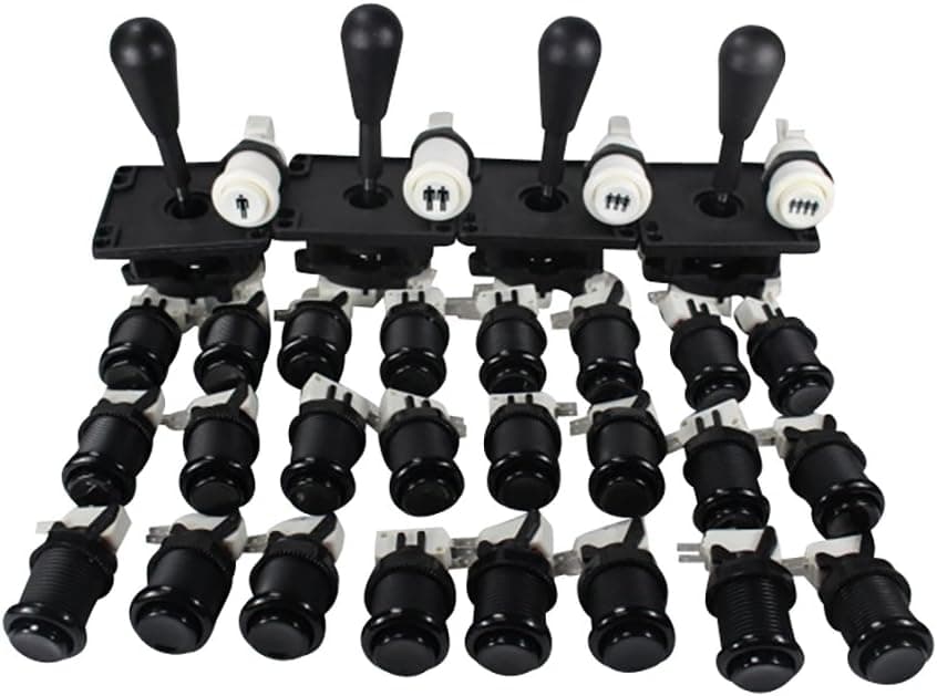 Game Room Guys Happ Arcade Control Panel Kit - Black - 4 Player