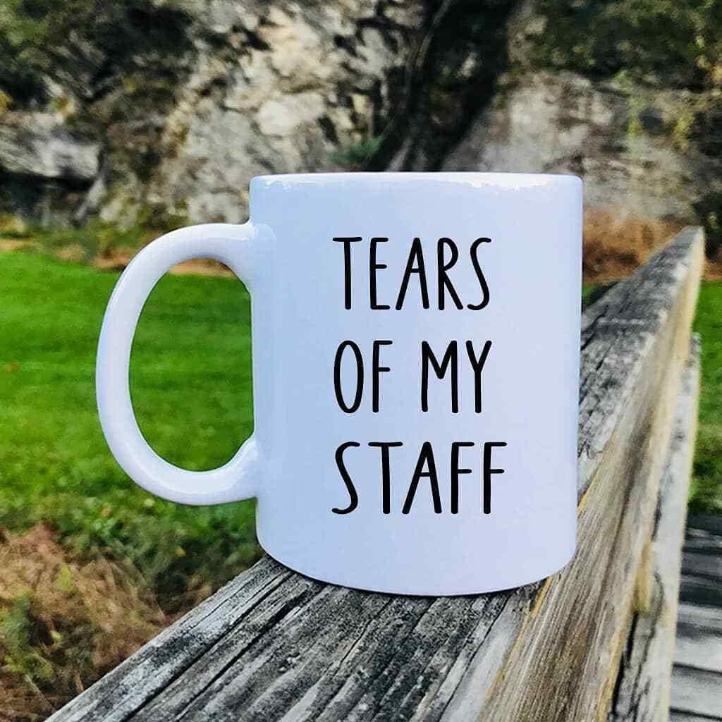 11 oz Funny Graphic Ceramic Coffee Tea Mug Novelty Gift Tears Of My Staff Mug Boss Mug Funny Boss Gift Funny Gift Gift For Boss Mug Top Unique Gift for Men, Women, Him, Her