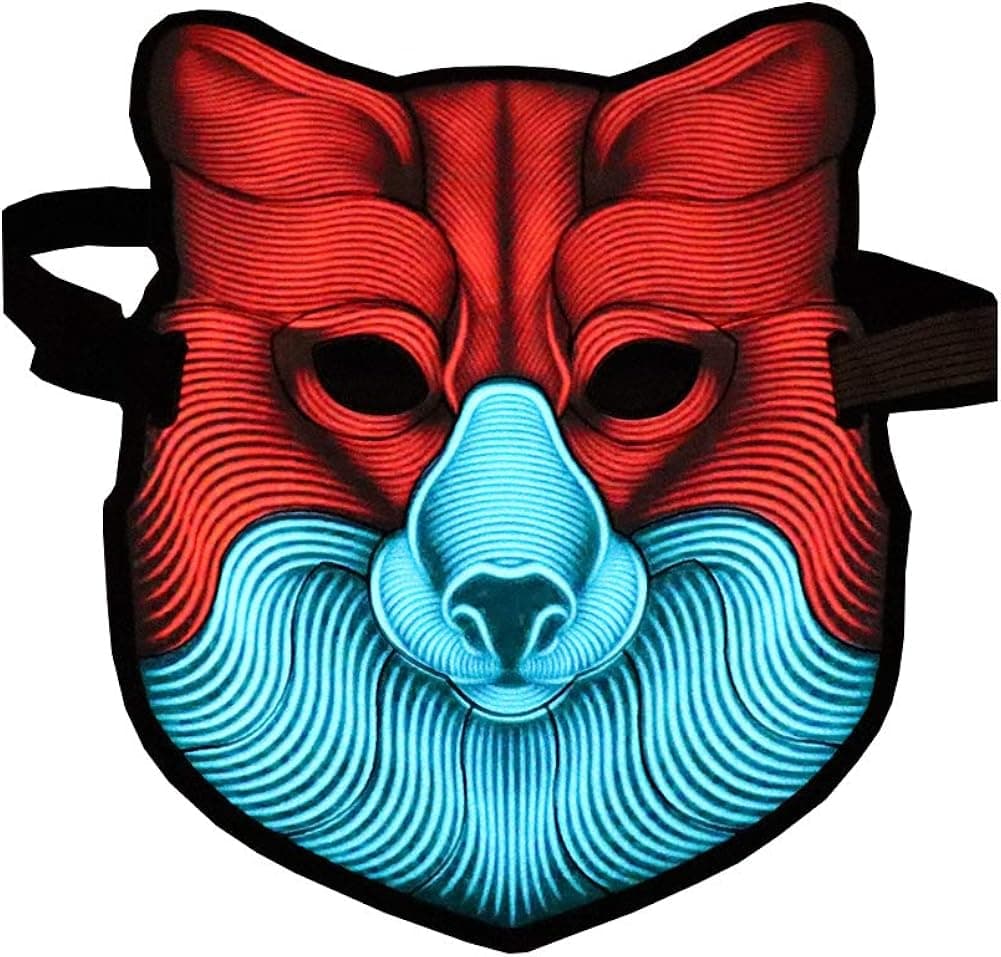 ESA Supplies LED Party Mask Sound Activated Glowing Mask Luminous Flashing Mask for Dancing,Riding,Skating