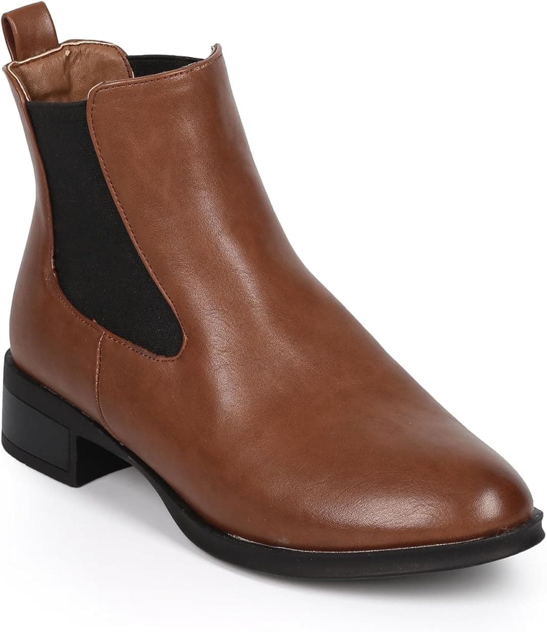 DBDK Women Leatherette Almond Toe Chelsea Ankle Boot CI77