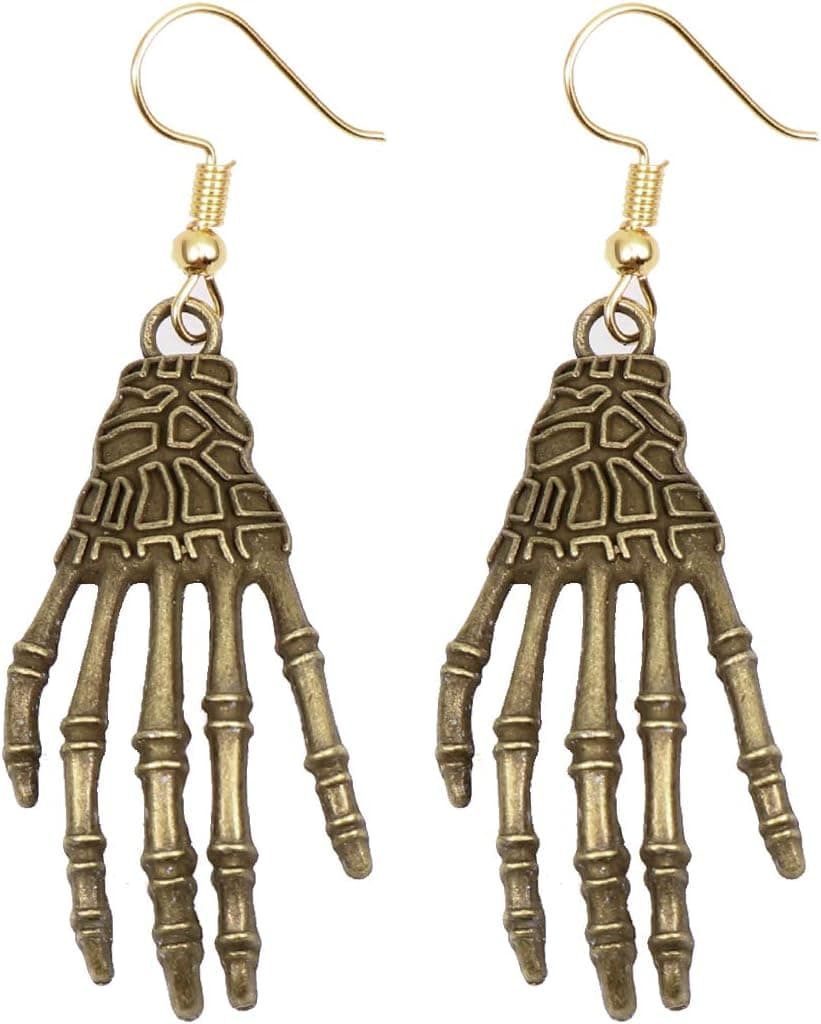 KESYOO A Pair of Halloween Earrings Antique Horror Claw Ear Hook Spooky Ear Studs Dangle Earrings for Halloween Banquet Halloween Supplies
