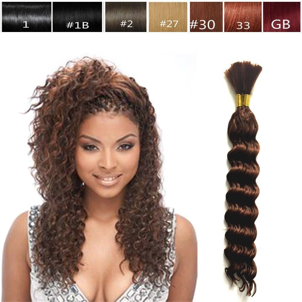 Hot Selling Deep Bulk Braiding Hair, Human Hair Quality, Top Synthetic Fibers, Bulk Hair for Micro Braiding or Crochet Braiding, Length 18", 2 PACKs Deal Color #27 Golden Blonde