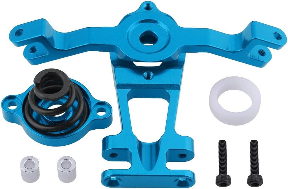 HobbyPark Aluminum Steering Arm (Upper/Lower) Servo Saver Set w/Spring Replacement of 5344 for RC Traxxas 1/10 E-Revo/Revo 3.3 /Slayer Pro 4x4 /Summit Hop-Ups (Blue)