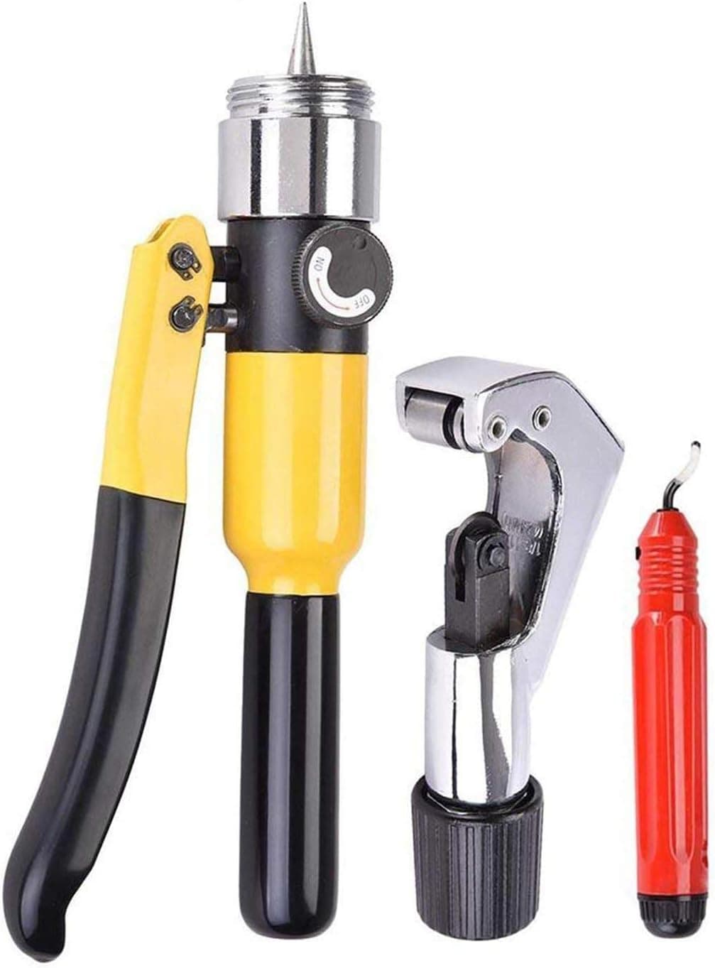 KOVAL INC. 7-Head HVAC Hydraulic Expander Swaging Tool Kit (Yellow 7 Heads)