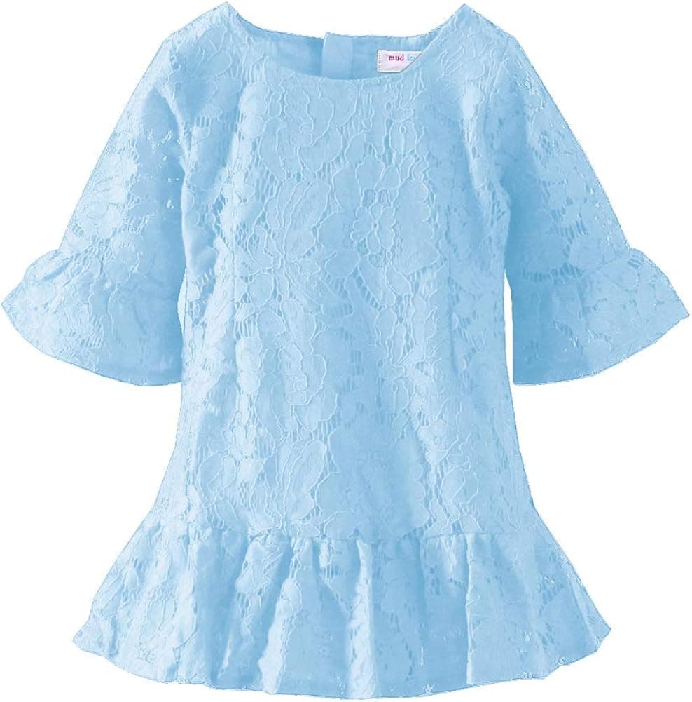 Mud Kingdom Girls Lace Dress Lightweight Party Elegant with Zipper