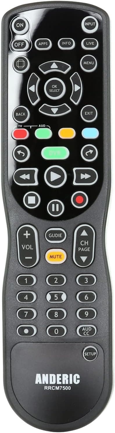 ANDERIC RRCM7500 for Channel Master DVR Remote Control CM7500XRC2 Replacement Remote for Channel Master - Works 100% - Works CM7500XRC2, CM7500GB16, CM7001, CM7004, CM7500TB1
