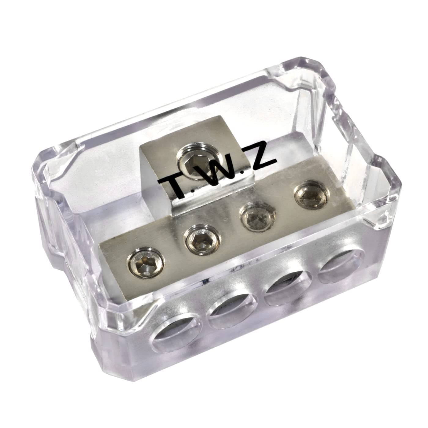 The Wires Zone CDB1-44 Platinum Series 1/0 or 4 Gauge in to 4 or 8 Gauge Out Power Distribution Block