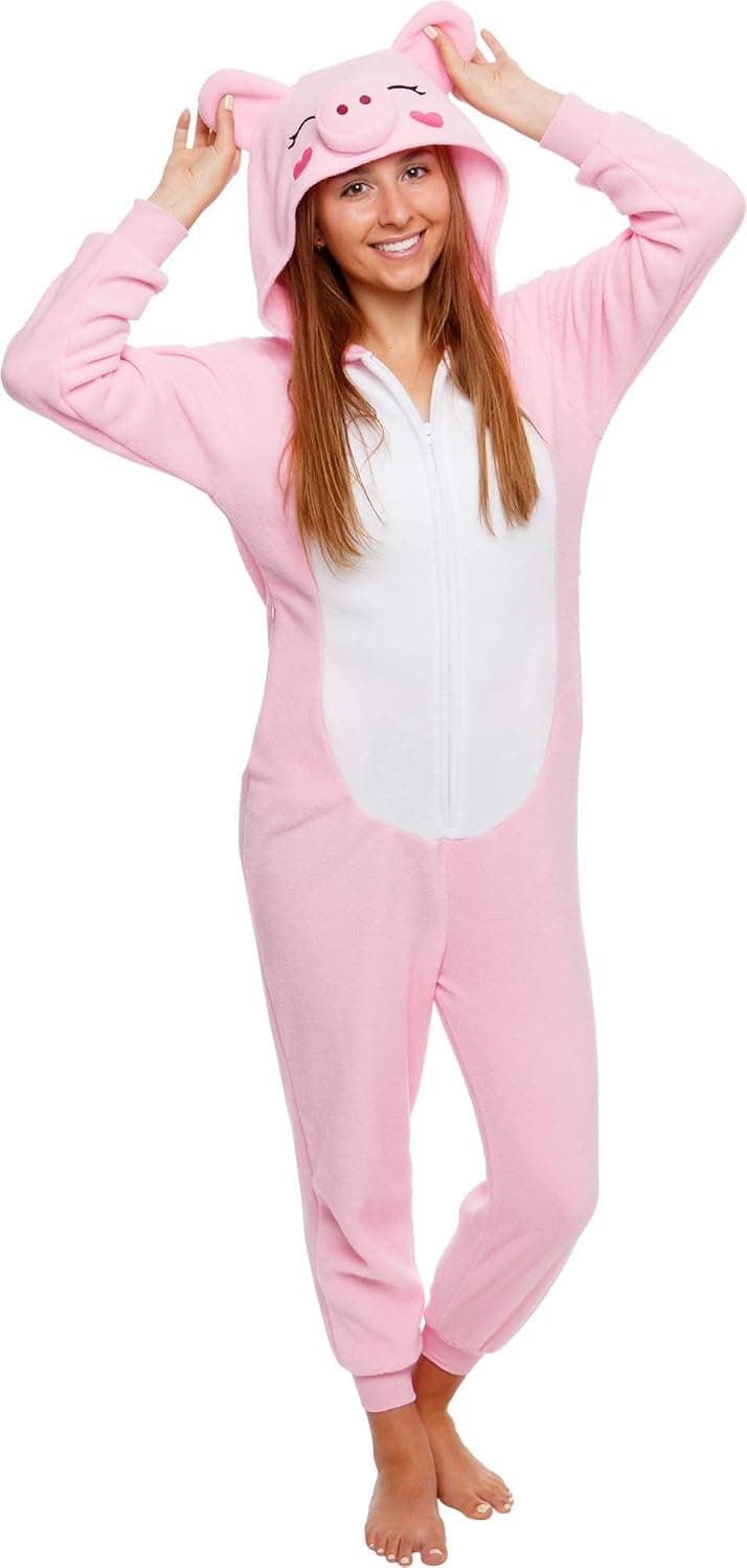 Slim Fit Adult Onesie - Animal Halloween Costume - Plush Fruit One Piece Cosplay Suit for Women and Men by FUNZIEZ!
