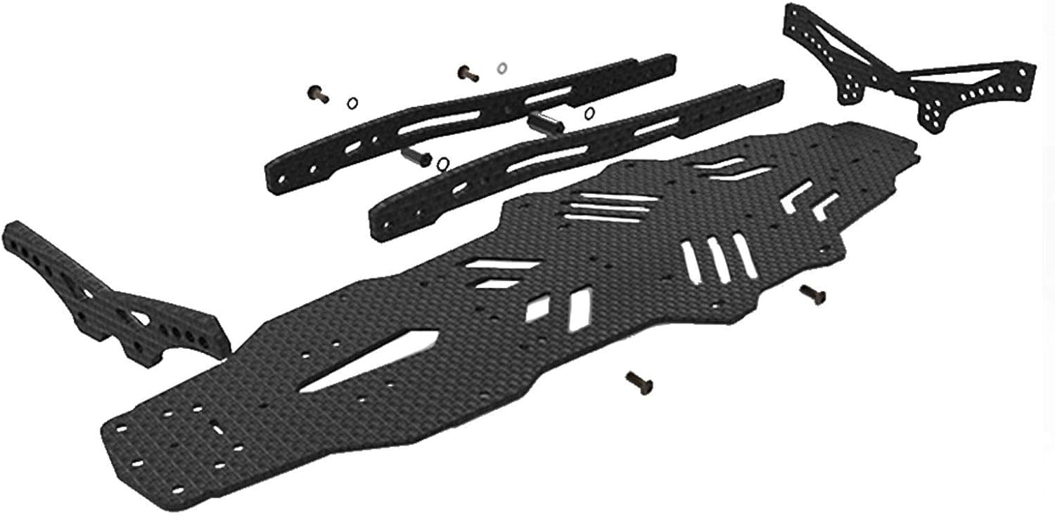 PURATEN RC Car Frame Upgrade Kit for MST RMX2.0S 1:10 RC RWD Drift Racing Car, Carbon Fiber Aluminium Alloy Chassis Frame Part