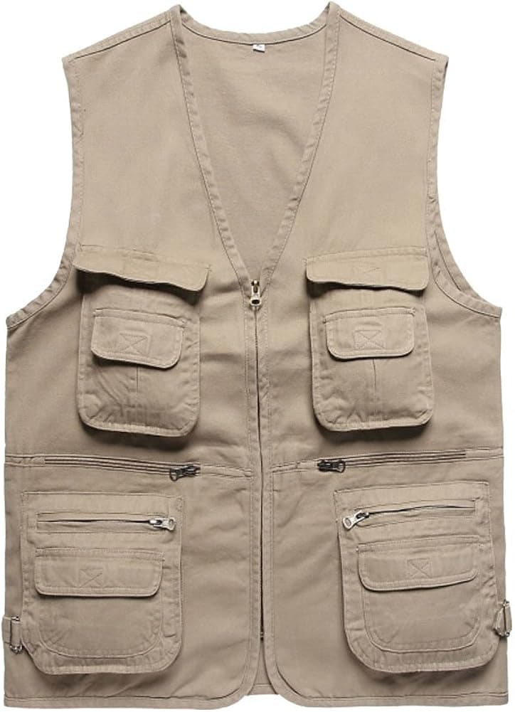 ZQXPP Men's Outdoor Multifunction Multi-Pocket Mesh Fishing Photo Journalist's Vest