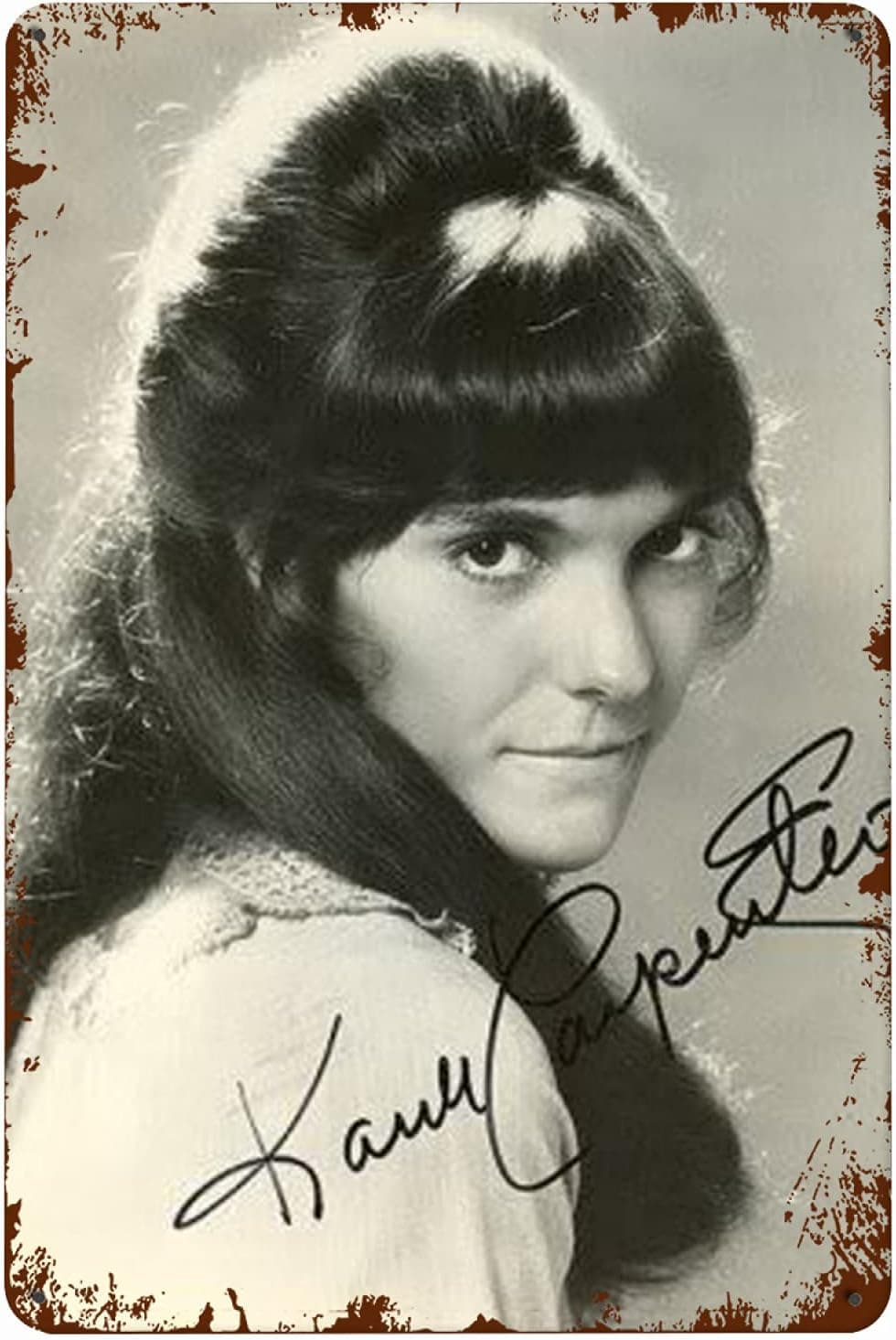 Bonnie D Erhart Karen Carpenter Tin Signs Metal Sign Poster Iron Painting for Indoor and Outdoor Bar Coffee Home Kitchen Retro Wall Decor 8" x 12"