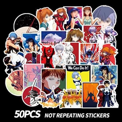 50pcs Japanese Anime Stickers Packs Laptop Skateboard Sticker Bomb Pack for Adults Teens Kids Skate Water Bottles Waterproof Vinyl Graffiti Stickers Decor Gifts, Multi Colors