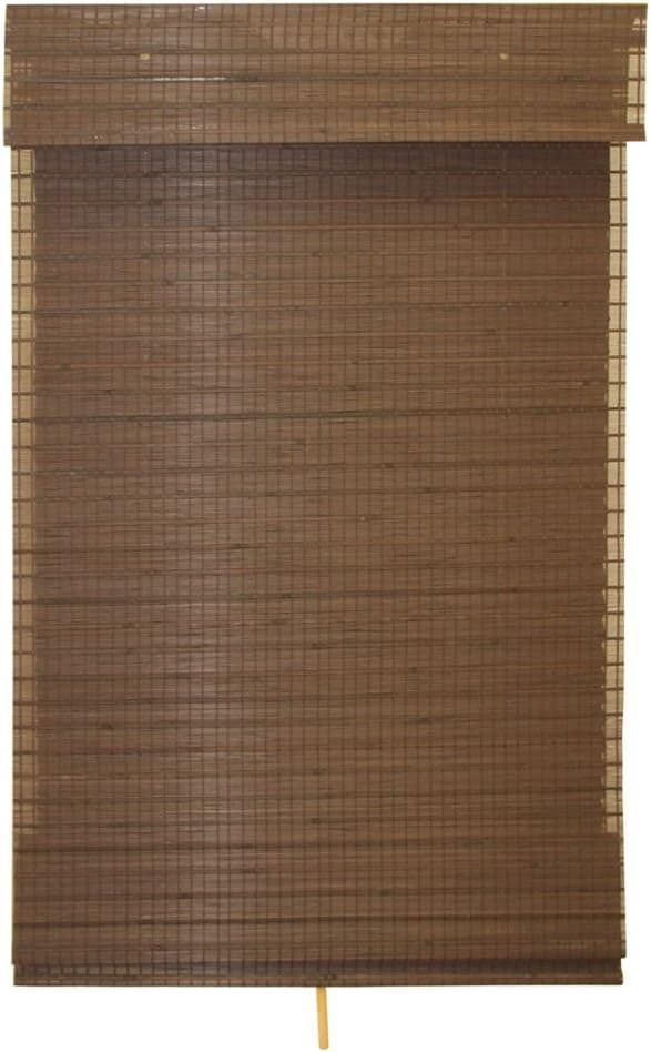 Naturesort N3-B22327 27-Inch x 64-Inch Cordless Woven Bamboo Roman Shades, Espresso