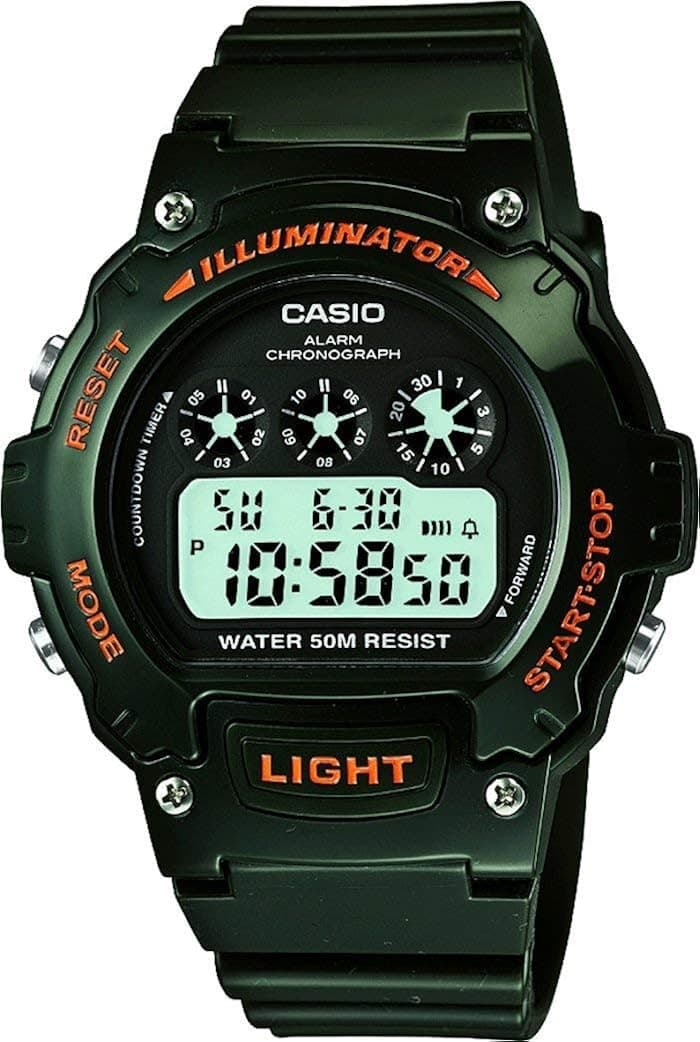 Casio W-214HC-3AVCF Mens Black Chronograph Watch