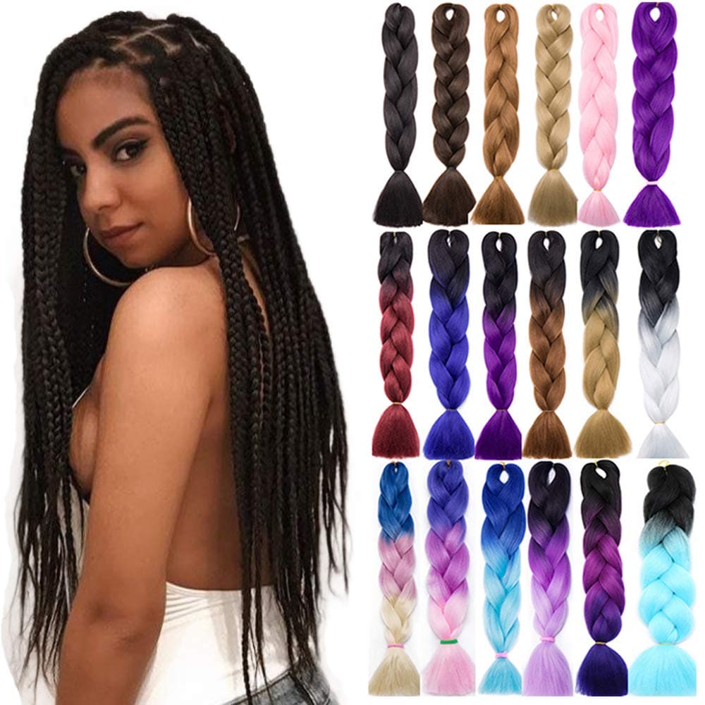 Africa Synthetic Jumbo Braid Hair 5pcs/lot Cheap Braiding full head Hair Extensions Hair Resistant High Temperature Kanekalon Fiber for Twist Braiding Hair ash blonde