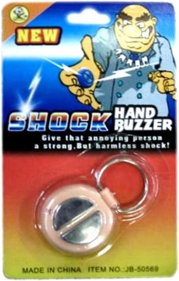 Shock Round Hand Buzzer Practical Joke - Shocking Funny Trick for Pranksters