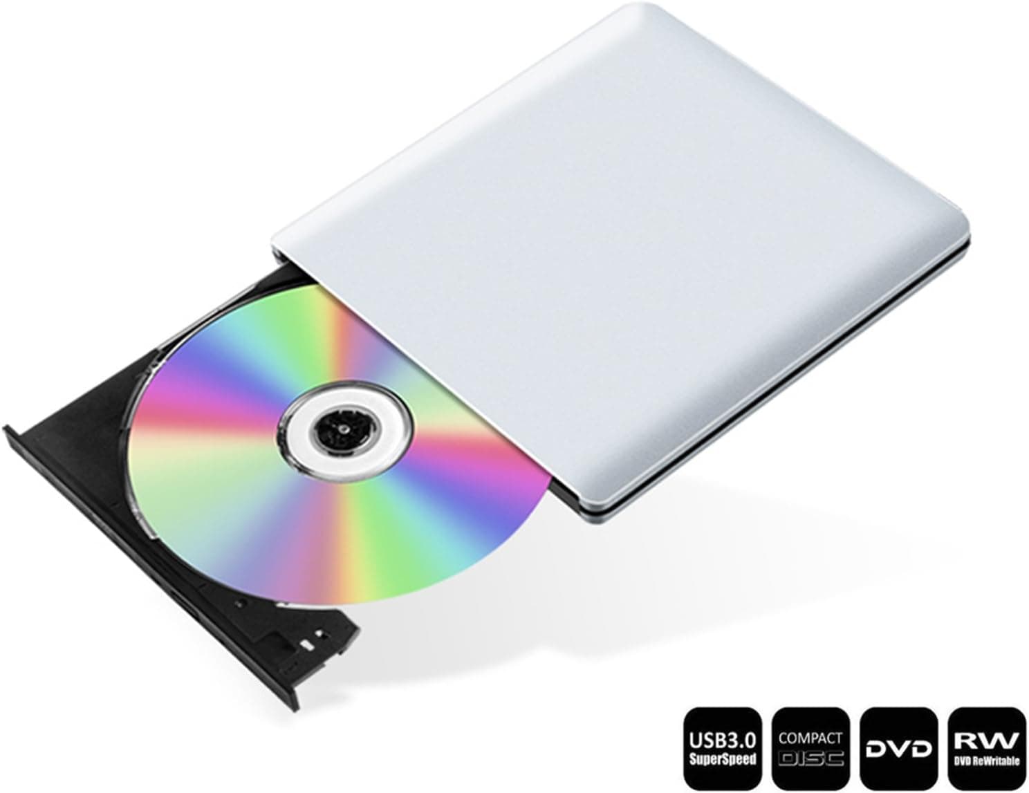 USB 3.0 External DVD Drive, ieGeek CD Drive Burner Slim Portable CD DVD +/-RW Writer/Rewriter/Player/Reader DVD CD ROM Drive High Speed Superdrive for PC Laptop Desktop Notebook Windows Mac OS Linux