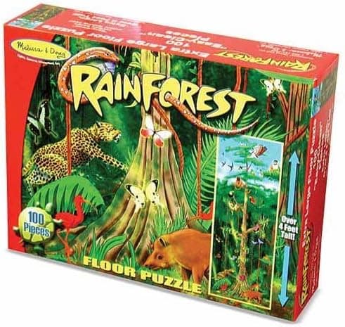 Melissa & Doug Rainforest: 100-Piece Floor Puzzle + Free Scratch Art Mini-Pad Bundle [04442]