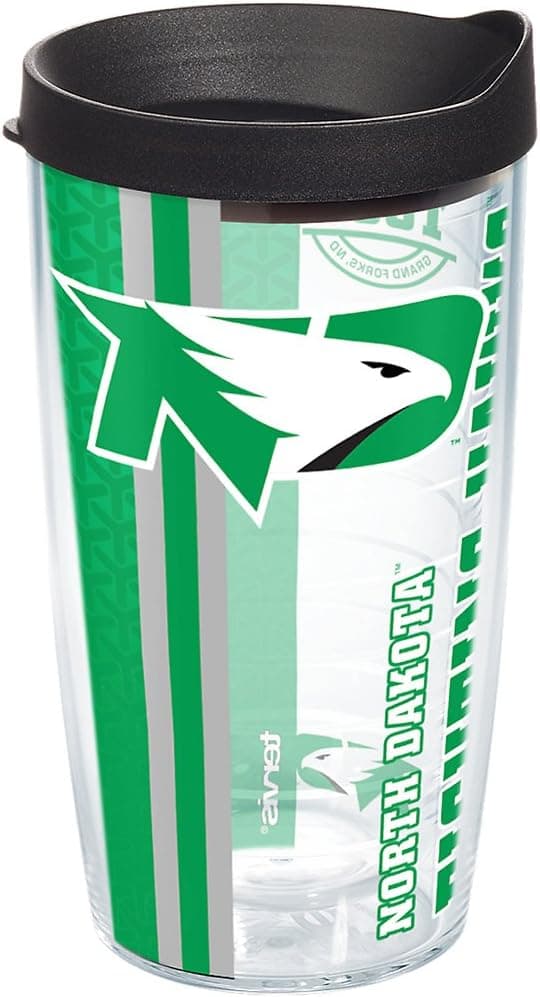 Tervis University of North Dakota Fighting Hawks Made in USA Double Walled Insulated Tumbler, 16oz, College Pride