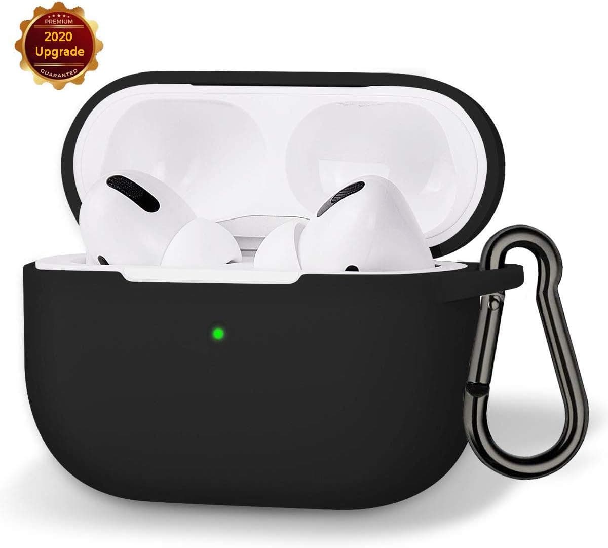 Airpods Case,Silicone Protective Shockproof Wireless Charging Airpods Earbuds Case Cover Skin with Keychain kit Set Compatible for Apple AirPods 3 Lavender (Black)
