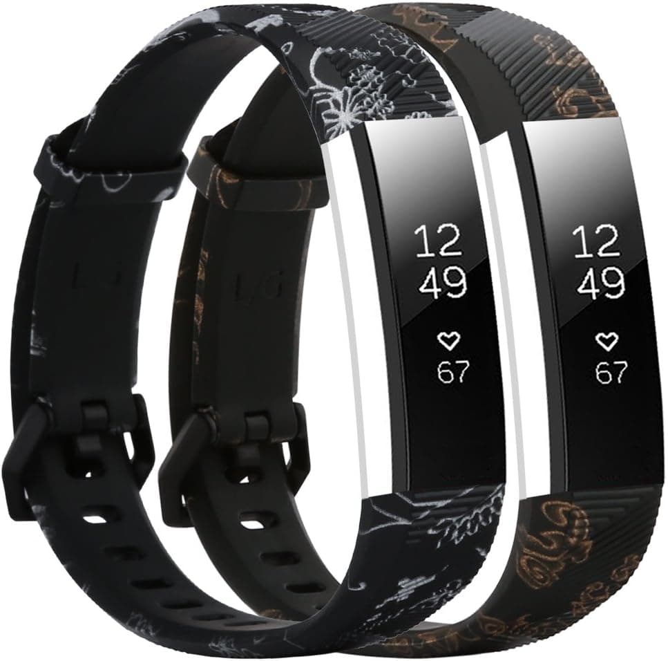 Baaletc Silicone Rubber Replacement Accessory Band/Wristband Bracelet Strap with Buckle Compatible Fitbit Alta/HR/Ace Fitness Tracker(Large Size