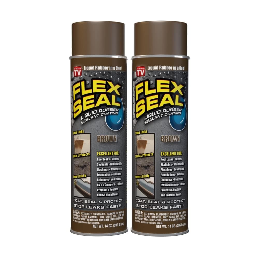 Flex Seal Spray Rubber Sealant Coating, 14-oz, Brown (2 Pack)