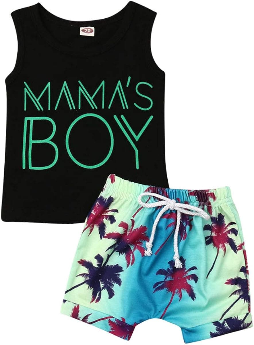 citgeett Toddler Infant Baby Boy Vest Shorts Set Dinosaur Tank Tops+Pants Outfits Summer Clothes