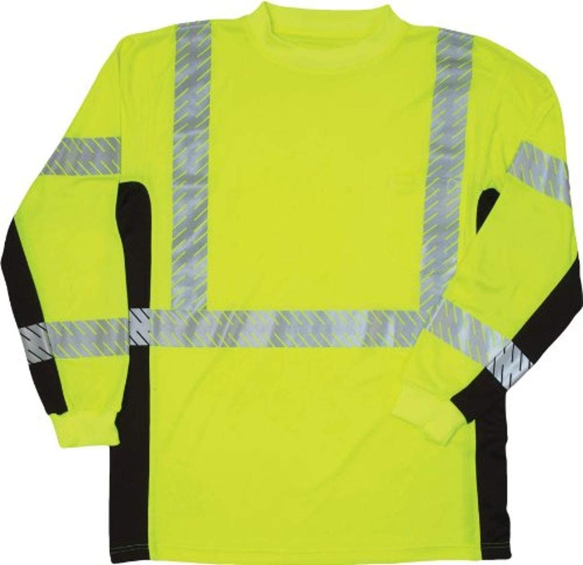Kishigo 9134 Polyester Black Series Class 3 Long Sleeve T-Shirt, 3X-Large, Lime