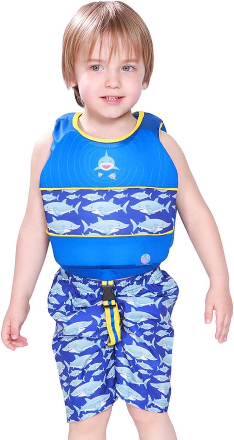 Megartico Boy’s Swim Vest Life Jacket Boys Swim Shorts Set Floatation Girls Adjustable Safety Strap, Medium 2-3years