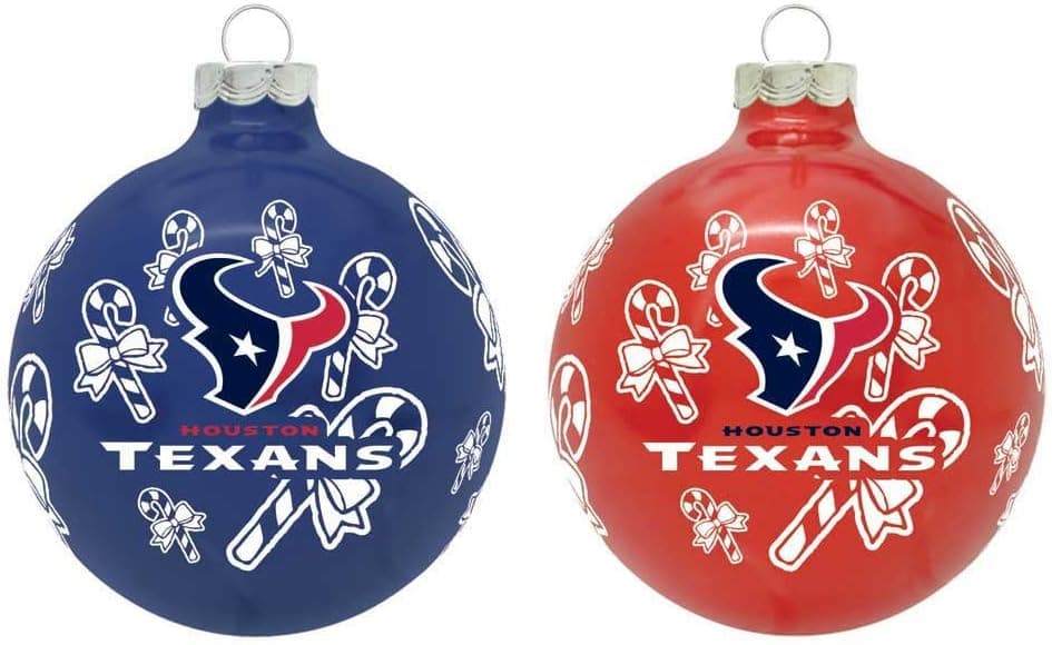 NFL Houston Texans Traditional 2 5/8" Ornament Set in Primary and Secondary Team Color