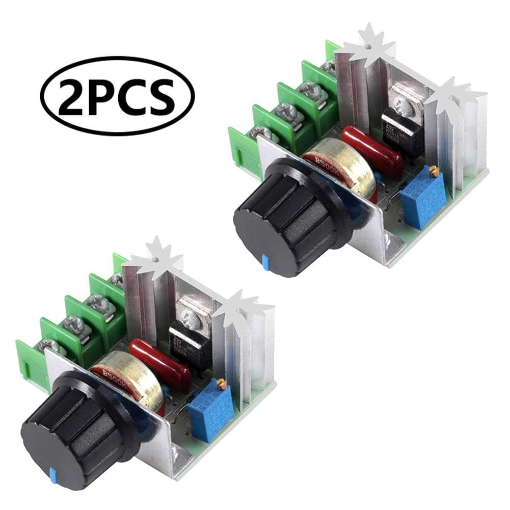 Aoicrie 2Pcs 2000W PWM AC Motor Speed Control Module Dimmer Speed Regulator 50-220V 25A Adjustable Voltage Regulator LED Dimmers