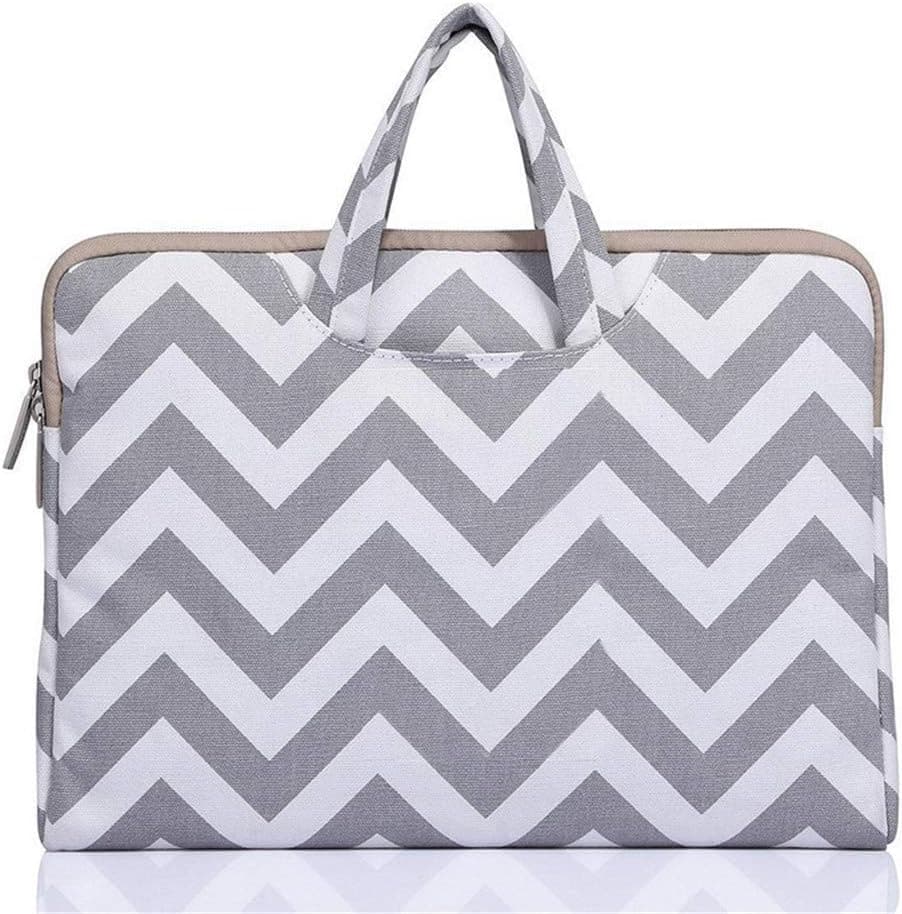 Funny live 14-15 inch Laptop Sleeve Compatible for Notebook MacBook Pro/Air, Wave Pattern Laptop Bag Hidden Handle Travel Briefcase Carrying Case with Two Extra Pockets (14-15 inches, Gray)